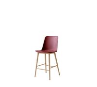 Rely HW128 Bar Stool High Back Lacquered Oak/ Maroon
