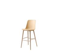 Rely HW133 Bar Stool High Back Lacquered Oak/ Beige Sand