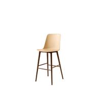 Rely HW133 Bar Stool High Back Lacquered Walnut/ Beige Sand
