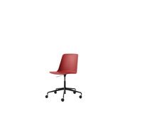Rely HW28 Dining Chair Without Armrest Swivel With Wheels Vermilion Red/ Black