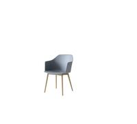 Rely HW76 Dining Chair With Armrest Light Blue/ Clear Lacquered Oak