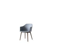 Rely HW76 Dining Chair With Armrest Light Blue/ Lacquered Walnut
