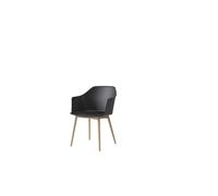 Rely HW76 Dining Chair With Armrests Black/ Clear Lacquered Oak