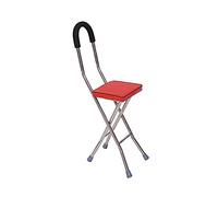 Rely on Walking Walker for Seniors Rollator Old Man Crutch Stool Older Folding Walker with Four- Legged Foot Stick Red (Color : B) (Color : B) Interesting