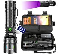 Relybo Torches LED Super Bright Rechargeable, Flashlight Rechargeable 500000 Lumens XHM88, Led Torches Rechargeable, Powerful Torch Flash Light for Dog Walking Hiking Camping Emergency Gift