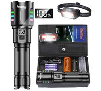 Relybo Torches LED Super Bright Rechargeable, Led Torch Rechargeable 1000000 Lumens, Flashlight Torches Battery Powered XHQ99.2, Powerful Torch Flash Light for Dog Walking Hiking Camping Emergency