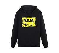 Rem R.E.M. Out of Time Alternative Hoodies Long Sleeve Pullover Loose Hoody Sweatershirt Black L