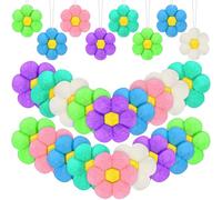 Remagr 18 Pcs Spring Tree Ornaments Felt Daisy Flower Hanging Ornaments Felt Flowers Flower Hanging Decor for Door Wall Mantel Decoration Arts Crafts Supplies Gifts (Fresh)