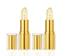 Remainder Lipstick, 2025 Color Changing Mood Lipstick,Transferproof Long Lasting 24H, Gold Crystal PH Chapstick, Transfer-Proof, Moisturizing Glossy Shine Lip Gloss Gold Foil for Women (2pc)
