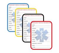 Remarkabel 3x4 Inch Emergency Medical Information Card (40 Pcs)