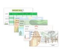 Remarkabel 6x3 Inch Fake Checkbook Set with Pretend Deposit Slip and Check Register, 200pcs, White, Educational