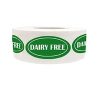Remarkabel Dairy Free Food Labels Stickers, 0.75*1.25 Inch, 500 Pcs, Adhesive, Plastic, Rectangular, Waterproof, Scratch Resistant, Office, Retail, Home Organization, Medical