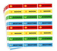 Remarkabel Medicine Stickers Medication Instruction Label 1/2 X 1.5 Inch Morning Noon Evening Bedtime Stickers for Pill Case Planner 504 pcs
