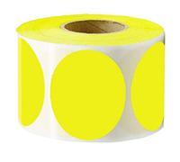 Remarkable 2" Round Color - Coding Dot Labels | Fluorescent Yellow Circle Dot Stickers | 500 Permanent Self-Adhesive Blank Stickers for Moving,Storage,Organizing