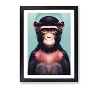 Remarkable Monkey Framed Print | A2 Black Framed Wall Art | Ready to Hang | Modern Animal Picture | Living Room Bedroom Lounge Office