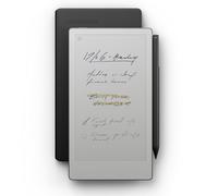 reMarkable Paper Pro Move - Leather Folio Bundle | Ultraportable Colour 7.3" Paper Tablet with Marker Plus Pen with Eraser, and a Book Folio Cover in Black Leather