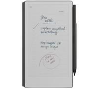 reMarkable Paper Pro Move - Leather Folio Bundle | Ultraportable Colour 7.3" Paper Tablet with Marker Plus Pen with Eraser, and a Book Folio Cover in Black Leather
