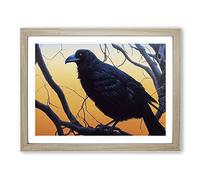 Remarkable Raven Bird Framed Print | A3 Oak Framed Wall Art | Ready to Hang | Modern Animal Picture | Living Room Bedroom Lounge Office