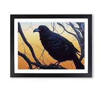 Remarkable Raven Bird H1022 Framed Print for Living Room Bedroom Home Office Décor, Wall Art Picture Ready to Hang, Black A4 Frame (34 x 25 cm)