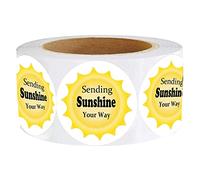 Remarkable, Sending Sunshine Your Way Stickers, 1.5 Inch Sending Sunshine Themed Thank You Customer Appreciation Sticker Labels for Small Shop,Small Business, Packaging (500 Pcs)
