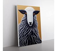 Remarkable Sheep Canvas Wall Art Print Ready to Hang, Framed Picture for Living Room Bedroom Home Office Décor, 60x40 cm (24x16 Inch)