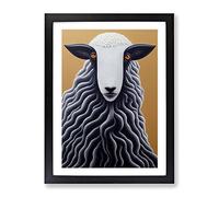Remarkable Sheep Framed Wall Art Print A2 Black