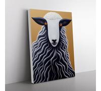 Remarkable Sheep Red, Peach, Grey Canvas Wall Art Print Ready to Hang, Framed Picture for Living Room Bedroom Home Office Décor, 76x50 cm (30x20 Inch)