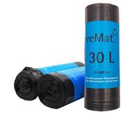 reMat Bin Bags 30 L Made from 100% Post-Consumer Recycled Material (PCR), 60 Bin Liners, Odourless, the ideal Garbage Bags for Household Waste or Recycling