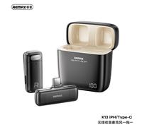 REMAX K13 1-to-1 USB-C Wireless Radio Microphone - Black