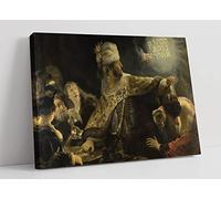 Rembrandt Belshazzar'S Feast Canvas Wall Art Picture Print - 24 inch wide x 16 inch high (Frame Depth 30mm)