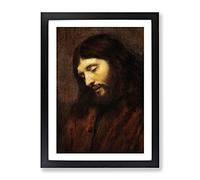 Rembrandt Christ 2 Classic Painting Framed Print | A2 Black Framed Wall Art | Ready to Hang | Classic Historical Picture | Living Room Bedroom Lounge Office