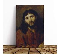 Rembrandt Christ Canvas Print | Gallery Wrapped 30mm Frame Wall Art | 24x16 inches | Ready to Hang | Modern Religious Picture | Living Room Bedroom Lounge Office