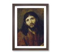 Rembrandt Christ Classic Painting Framed Print | A2 Walnut Framed Wall Art | Ready to Hang | Classic Historical Picture | Living Room Bedroom Lounge Office