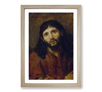 Rembrandt Christ Framed Print | A2 Oak Framed Wall Art | Ready to Hang | Modern Historical Picture | Living Room Bedroom Lounge Office