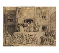 Rembrandt Christ Presented To The People Large Wall Art Print Canvas Premium Poster Mural