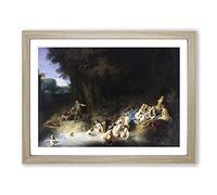 Rembrandt Diana and Actaeon Anholt Castle Classic Painting Framed Print | A4 Oak Framed Wall Art | Ready to Hang | Classic Cityscape Picture | Living Room Bedroom Lounge Office
