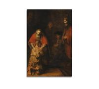 Rembrandt Harmenszoon Van Rijn Artwork（Return of The Prodigal Son）Decorative Poster Cool Artworks Painting Wall Art Canvas Prints Hanging Picture Home Decors Idea 12x18inch(30x45cm)