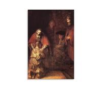 Rembrandt Harmenszoon Van Rijn-The Return of The Prodigal Son (1669) Canvas Poster Wall Art Picture Prints Hanging Photo Decor Hom