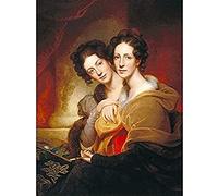 Rembrandt Peale The Sisters Eleanor And Rosalba Peale Art Print Canvas Premium Wall Decor Poster Mural