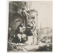 Rembrandt photo A4 christ and the woman of samaria among ruins 1634