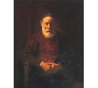 Rembrandt photo A4 portrait of an old man in red 1654 1