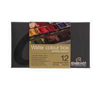 Rembrandt Professional Watercolour Paint Set in Luxury Metal Tin | 12 Basic Colours + Brush