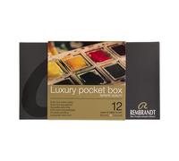 Rembrandt Professional Watercolour Paint Set in Luxury Plastic Pocket Box | 12 Pans + Brush