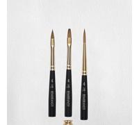 Rembrandt Professional Watercolour Travel Brush Set in Luxury Box | 3 Brushes with Pure Red Sable Bristles | Mixed Shapes, Size 4