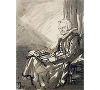 Rembrandt Seated Woman With An Open Book On Her Lap Large Wall Art Print Canvas Premium Poster Mural