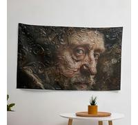 Rembrandt Self-Portrait Canvas Print Wall Tapestry - 100% Cotton Back, Vibrant Ranforce Fabric, Certified - Modern Decorative Art Hanging for Bedroom, Living Room & Dorm