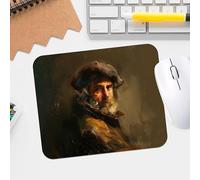 Rembrandt Self Portrait Premium Textured Mouse Pad - Waterproof, Washable, Non-Slip Gaming Mousepad with Stitched Edge Design - Durable Smooth Surface Desk Mouse Pad for Office and Gaming