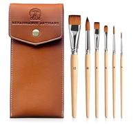 Rembrandt Series I: Premium Synthetic Travel Watercolor Brushes Set, 6pc - Inspired by Kolinsky Sable Quality, Crafted for Watercolor, Gouache, Oil - Eco-Friendly Art & Travel Kit