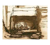 Rembrandt Sleeping Watchdog Art Print Canvas Premium Wall Decor Poster Mural