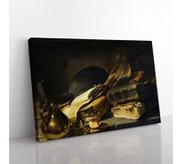 Rembrandt Still Life Classic Painting Canvas Wall Art Print Ready to Hang, Framed Picture for Living Room Bedroom Home Office Décor, 60x40 cm (24x16 Inch)